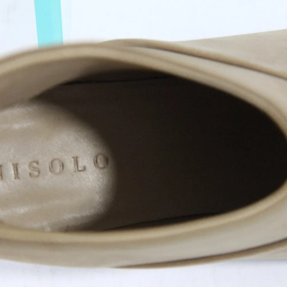 Nisolo Boots sz 7.5 Women Leather Ankle Bootie Stacked Heel zipper dari